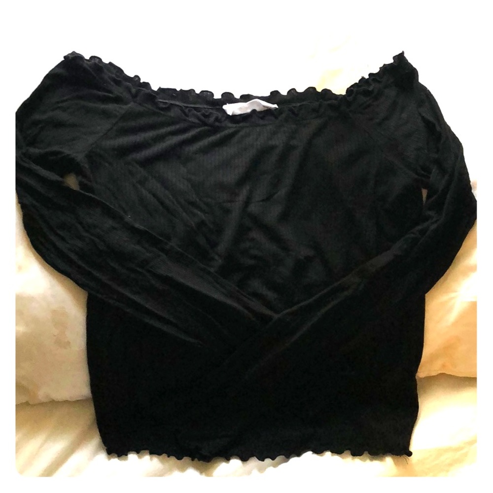 Off-the-Shoulder Scalloped Tee